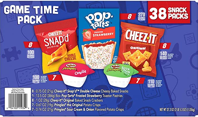 Kellogg's Game Time Pack 38 Variety Snack Pack (Net Wt 37.3 Oz), 37.3 Ounces
