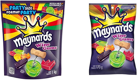 Maynards, Wine Gums Candy, Gummy Candy, Candy Bulk, Party Size, Family Size, School Snacks, Bonbon, 1kg & Wine Gums Candy, 170g/6oz, Imported from Canada
