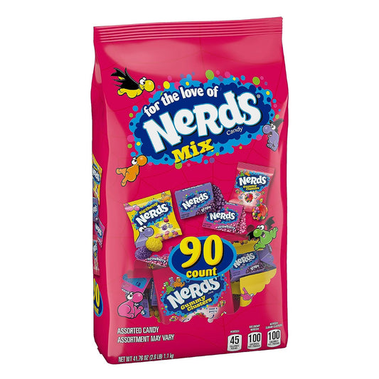NERDS Favorites Trick-or-Treat Mixed Bag, Big Chewy, Grape and Strawberry, and Gummy Clusters, 90 count