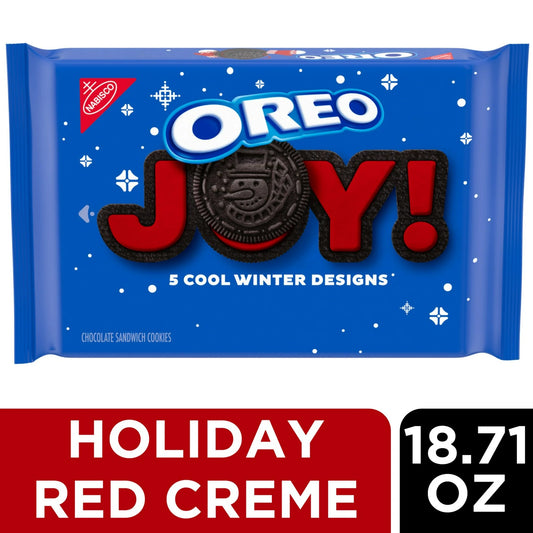 OREO Red Creme Chocolate Sandwich Cookies, Limited Edition, Holiday Cookies, 18.71 oz