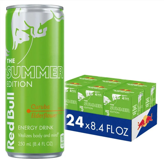 Red Bull Summer Edition Curuba Elderflower Energy Drink, 8.4 Fl Oz, 24 Cans (6 Packs of 4)