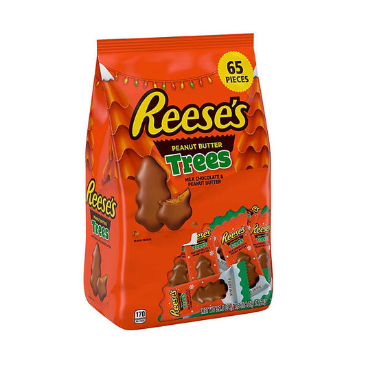 Reese's Milk Chocolate Peanut Butter Trees Candy, Christmas, Bulk Bag - 65 pieces