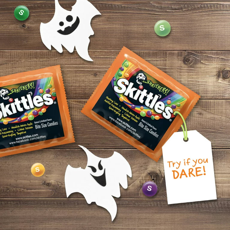 Skittles Shriekers Sour Halloween Chewy Candy Fun Size Bag - 10.72 oz - Limited Edition 2023