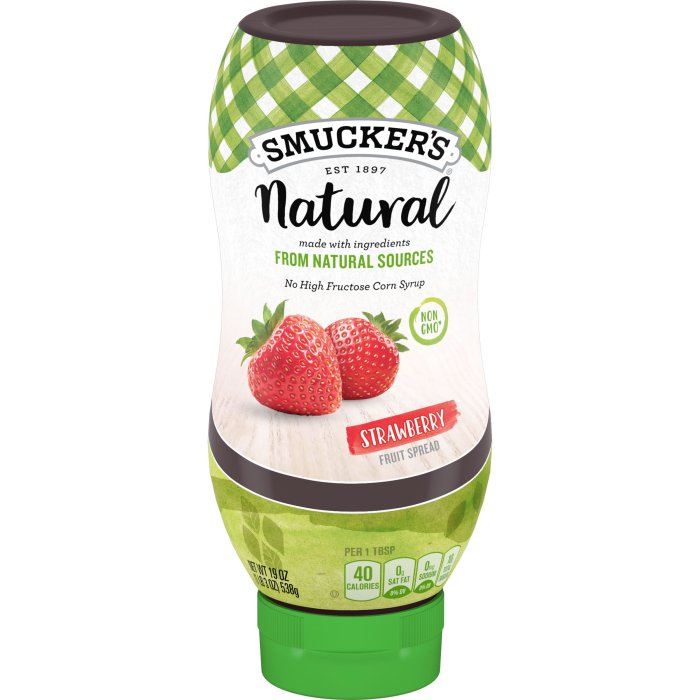 Smucker's Natural Strawberry Squeezable Fruit Spread, 19 Ounces