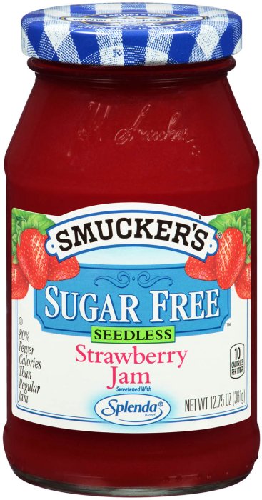 Smucker's Sugar Free Seedless Strawberry Jam with Splenda Brand Sweetener, 12.75 Ounces