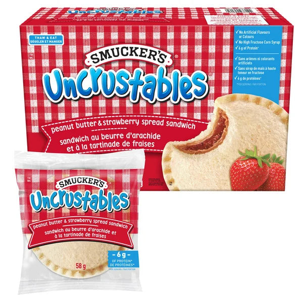 Smucker's Uncrustables Frozen Sandwich - Box of 18 - ULTRA RARE (Frozen Ships with Gel or Dry Ice)
