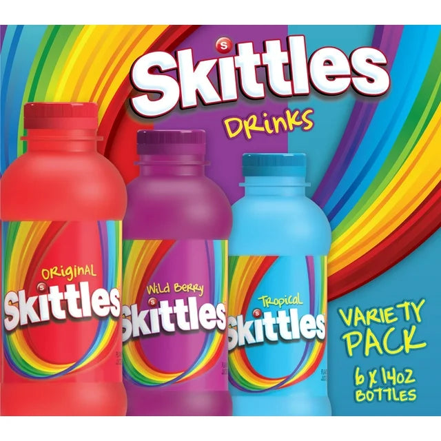 Skittles Drinks 3 Flavor Variety Pack 14oz - 6 Bottles