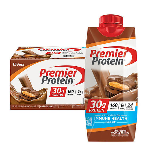 Premier Protein 30g High Protein Shake, Chocolate Peanut Butter, 11 fl. oz., 15 pack