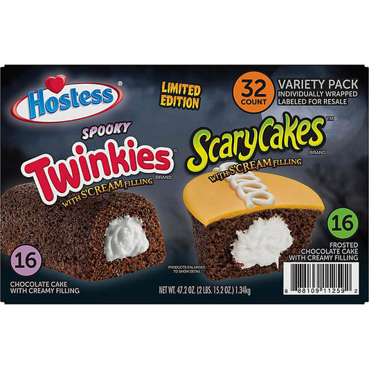 Hostess ScaryCakes Cupcakes and Chocolate Cake Twinkies Variety Pack 32 pack - Limited Editon - RARE