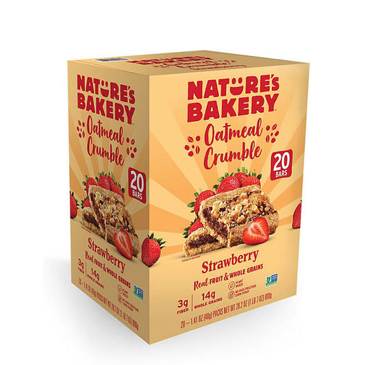 Nature's Bakery - Oatmeal Crumble Strawberry Bars - 20 Bars - Limited Edition