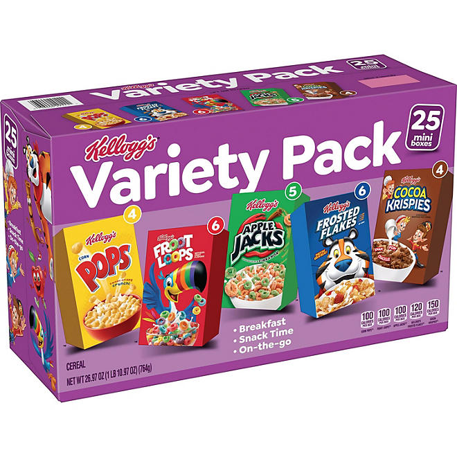 Kellogg's Assorted Cereal (26.97 oz., 25 pk.)