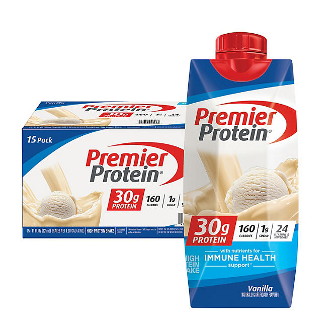 Premier Protein 30g High Protein Shake, Vanilla, 11 fl. oz., 15 pack