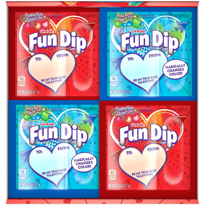 Razz Apple Magic Dip and Cherry Yum Diddly Dip Flavored Fun Dip (3.08 lbs., 60 pack) Valentine Limited Edition