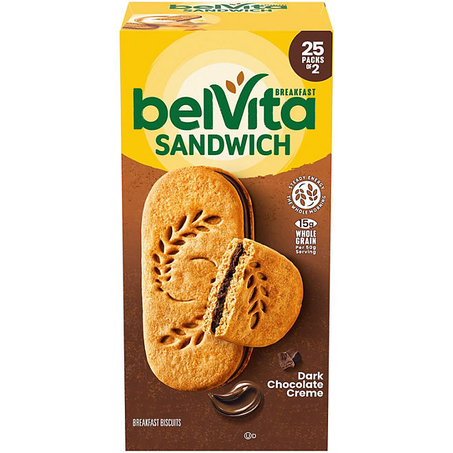 belVita Dark Chocolate Creme Breakfast Biscuits - 25 Pack