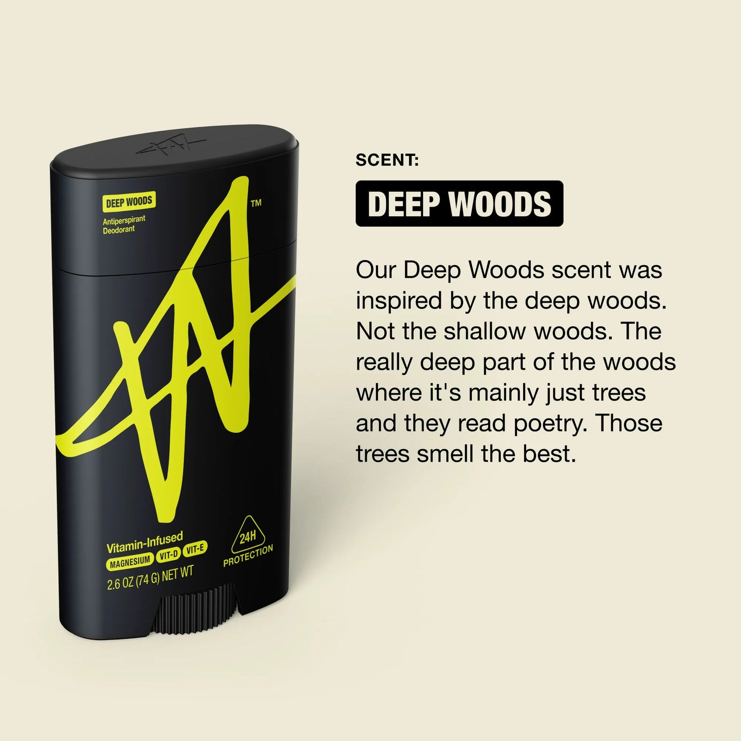 W By Jake Paul Men's Antiperspirant Deodorant - Odor Blocking - Sweat Defense - Deep Woods - 2.6 oz