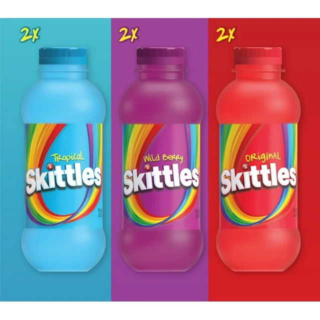 Skittles Drinks 3 Flavor Variety Pack 14oz - 6 Bottles