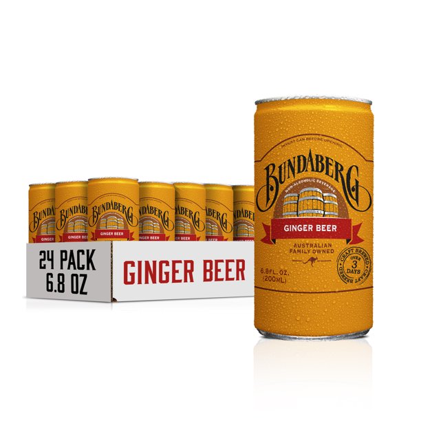 (24 Cans) Bundaberg Ginger Beer, 6.8 fl oz - Wholesale