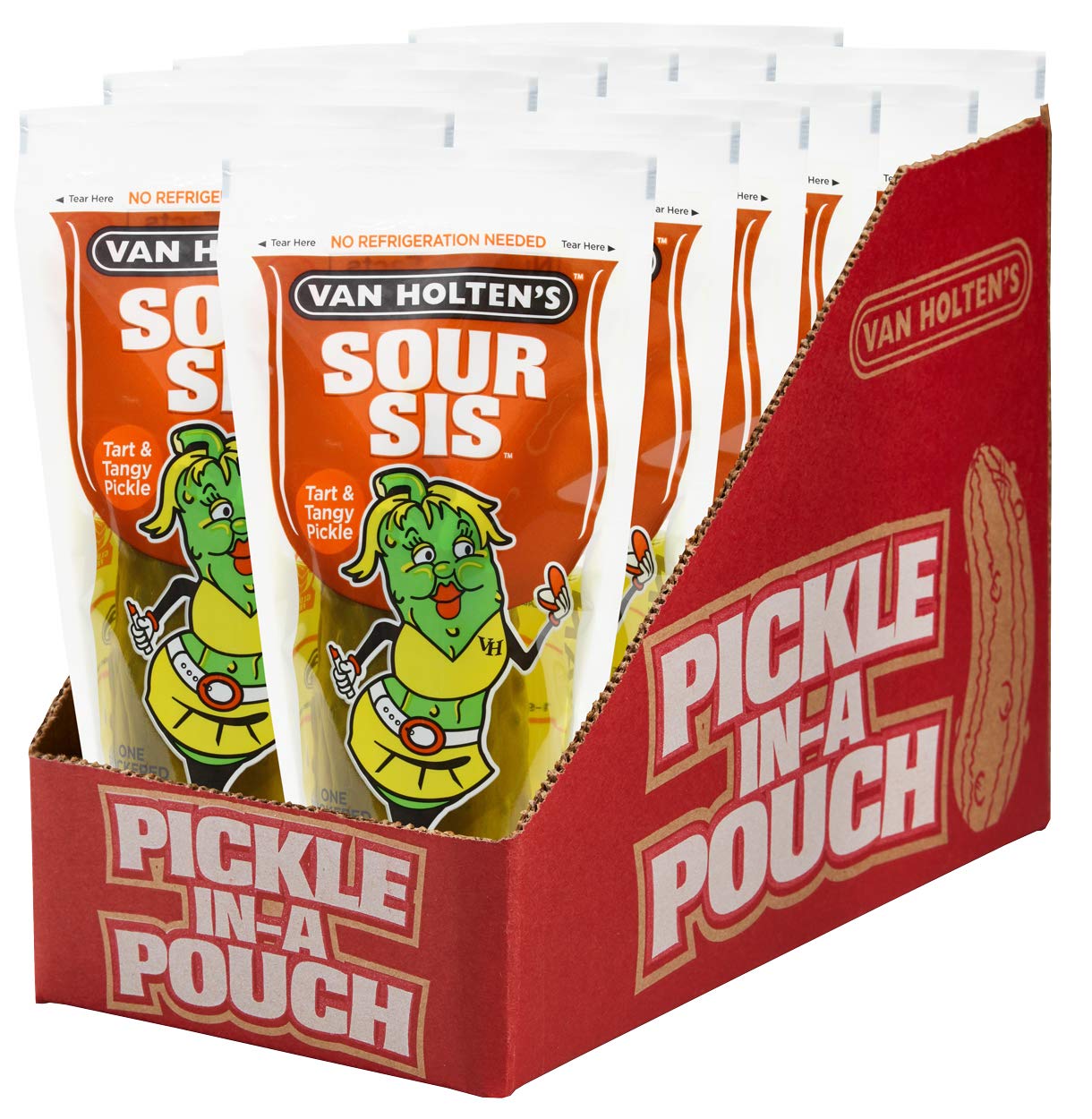 Van Holten's Pickles - Jumbo Pickle-In-A-Pouch - 12 Pack - Multiple Flavours - Wholesale