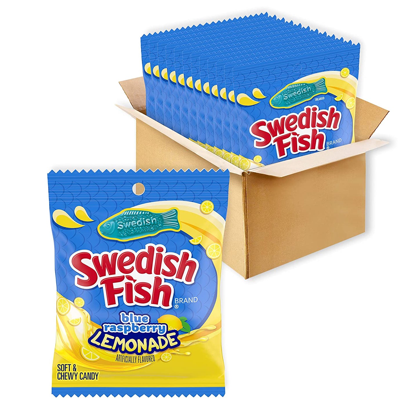 SWEDISH FISH Blue Raspberry Lemonade Soft & Chewy Candy