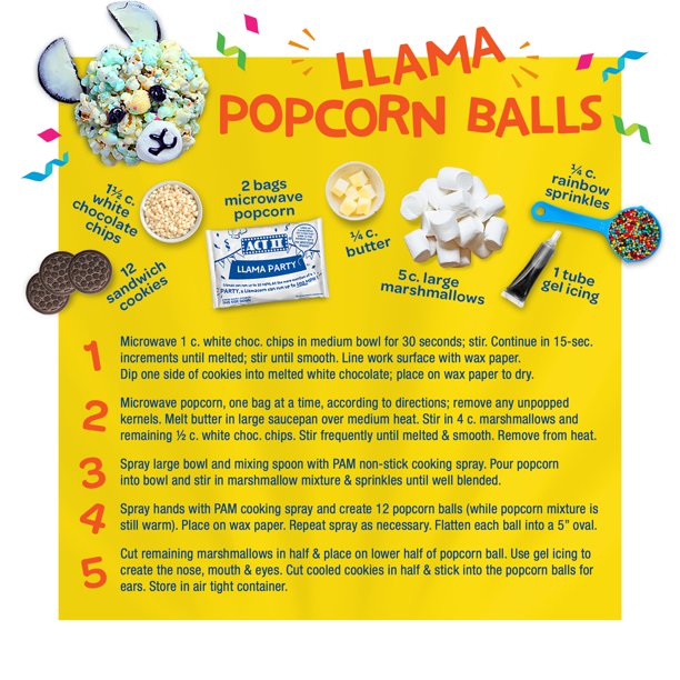 Act II Llama Party Cotton Candy Flavored Microwave Popcorn, 16.5 oz. 6 Bags