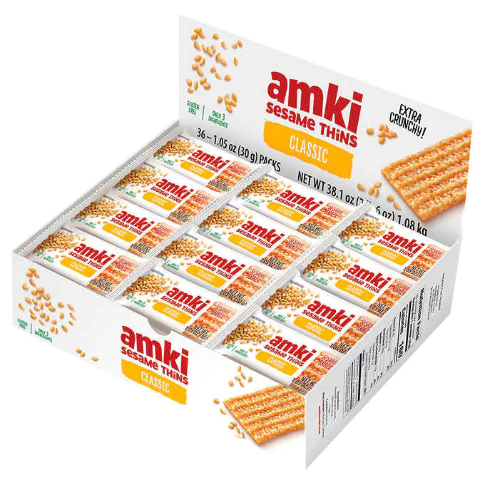 Amki Sesame Thins, 1.25 oz, 36-count