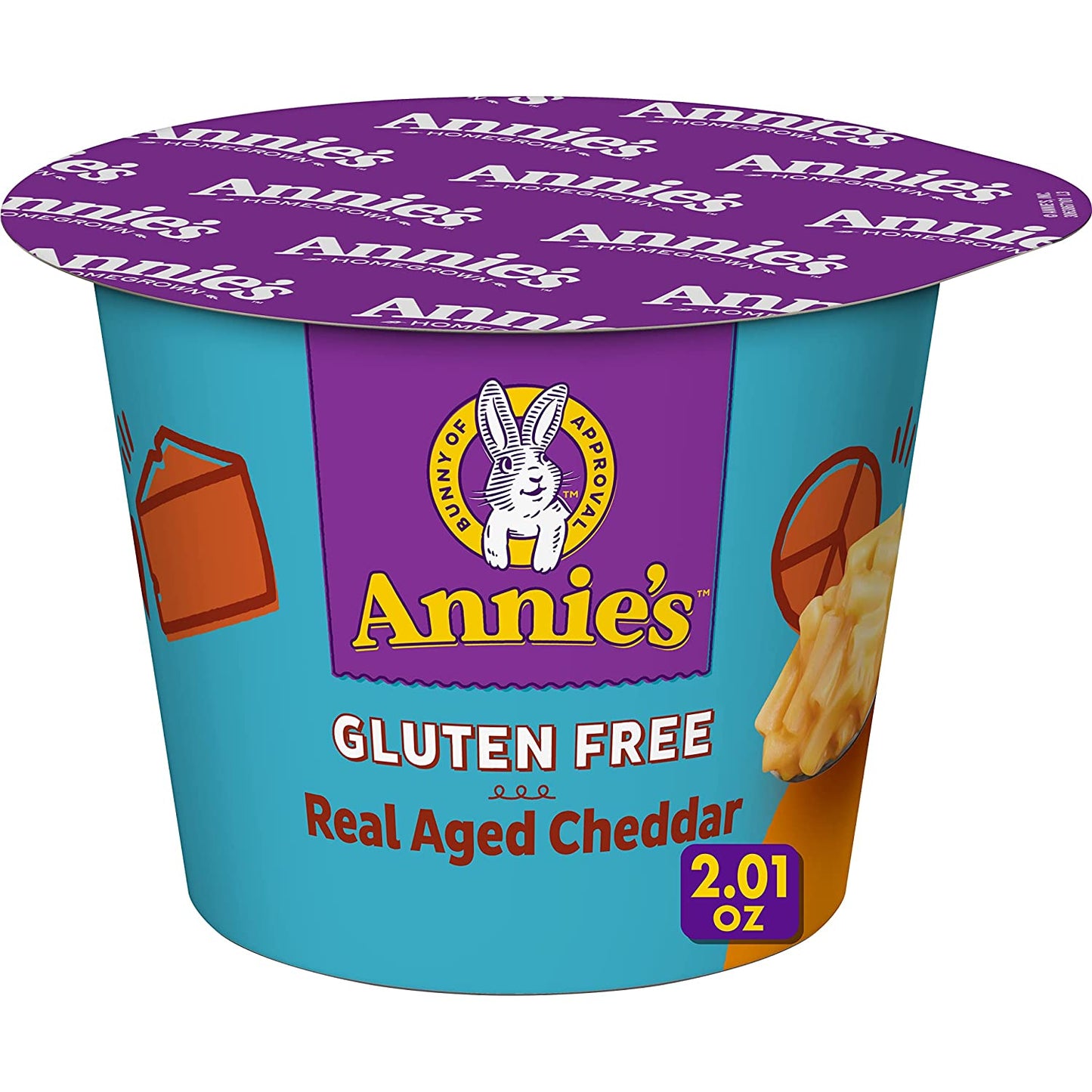Annie’s Real Aged Cheddar Microwave Mac & Cheese with Gluten Free Pasta, Single Serve Macaroni & Cheese Cup, 2.01 OZ (Pack of 12)