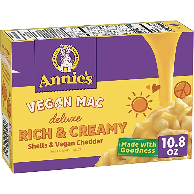 Annie’s Vegan Mac and Cheddar Shells Deluxe Rich and Creamy Dinner with Organic Pasta, Vegan Alternative to Kids Macaroni and Cheese Dinner, 10.8 OZ (Pack of 12)