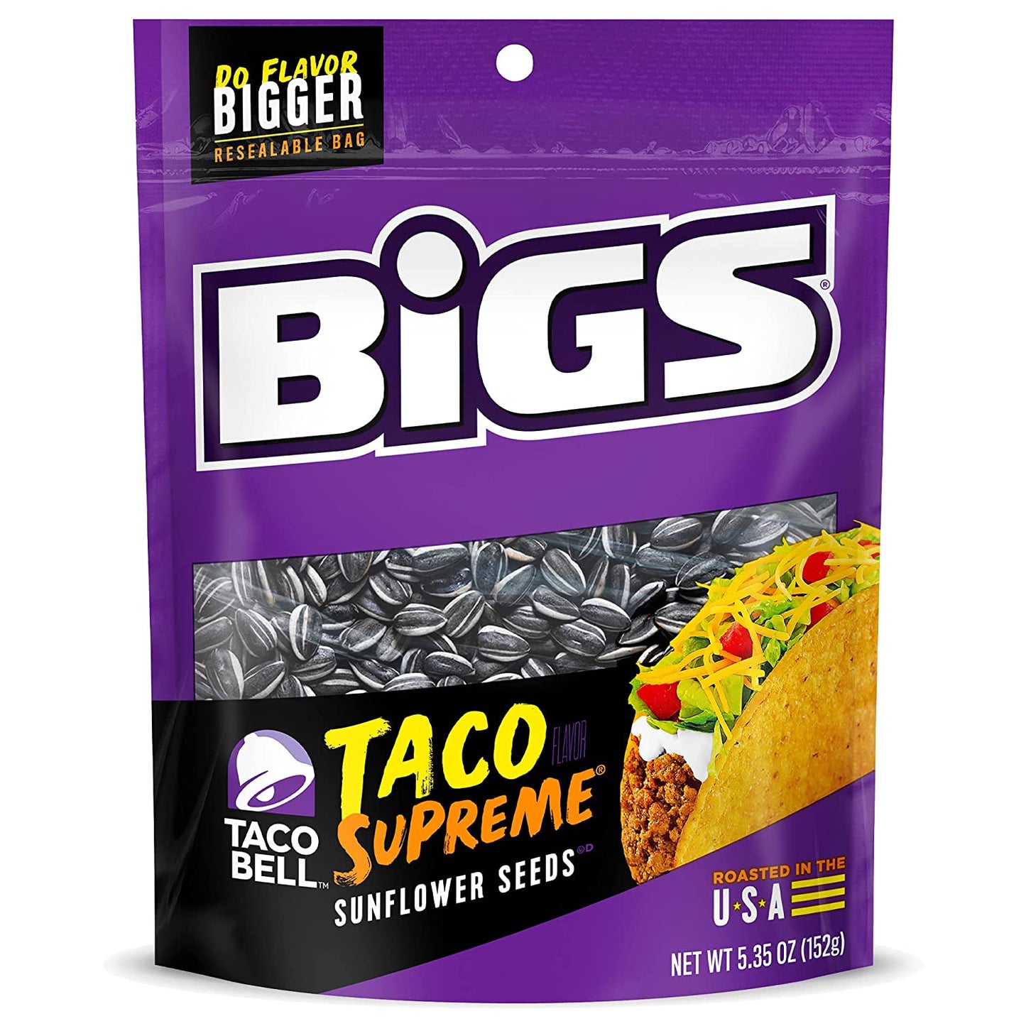 BIGS Taco Bell Taco Supreme Sunflower Seeds, Keto Friendly Snack, 5.35 oz