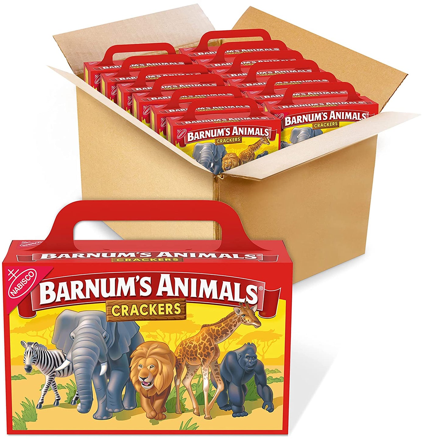 Barnum's Original Animal Crackers, School Lunch Box Snacks, 12 Snack Boxes
