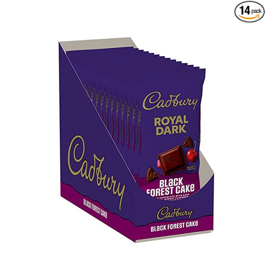 CADBURY ROYAL DARK Black Forest Cake Cherry Flavored Fudge Candy, Bulk Individually Wrapped, 3.5 Ounce (Pack of 14)