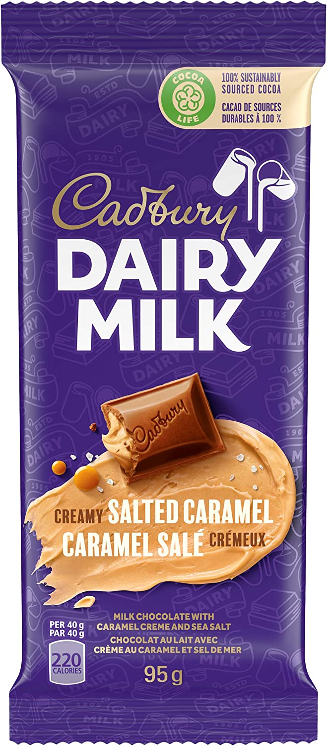 Cadbury Dairy Milk Chocolate, Salted Caramel 95g