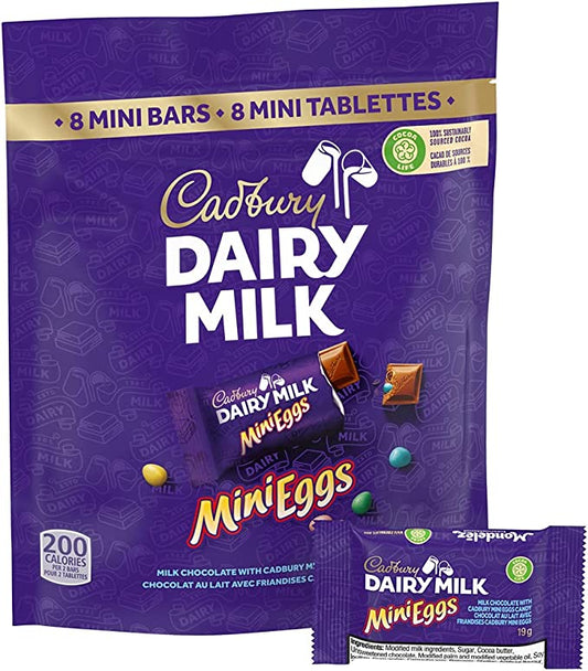 Cadbury Dairy Milk Mini Eggs, Mini Chocolate Bars, 152g