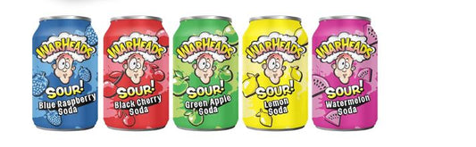 WARHEADS SODA - Sour Fruity Soda with Classic Warheads Flavors – 5 Pack of 12 cans - WHOLESALE Bundle