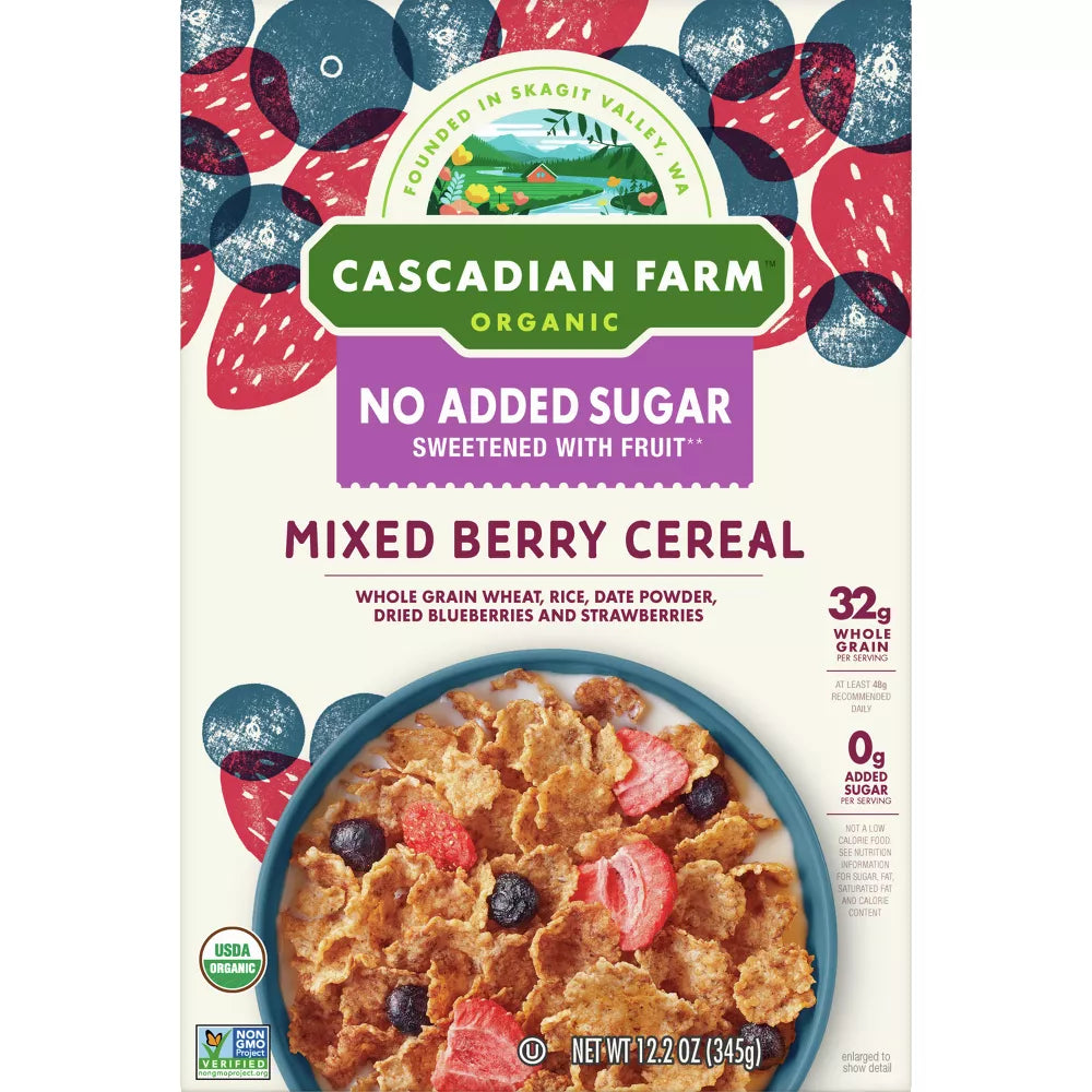 Cascadian Farm No Added Sugar Mixed Berry Cereal - 12.2oz - General Mills
