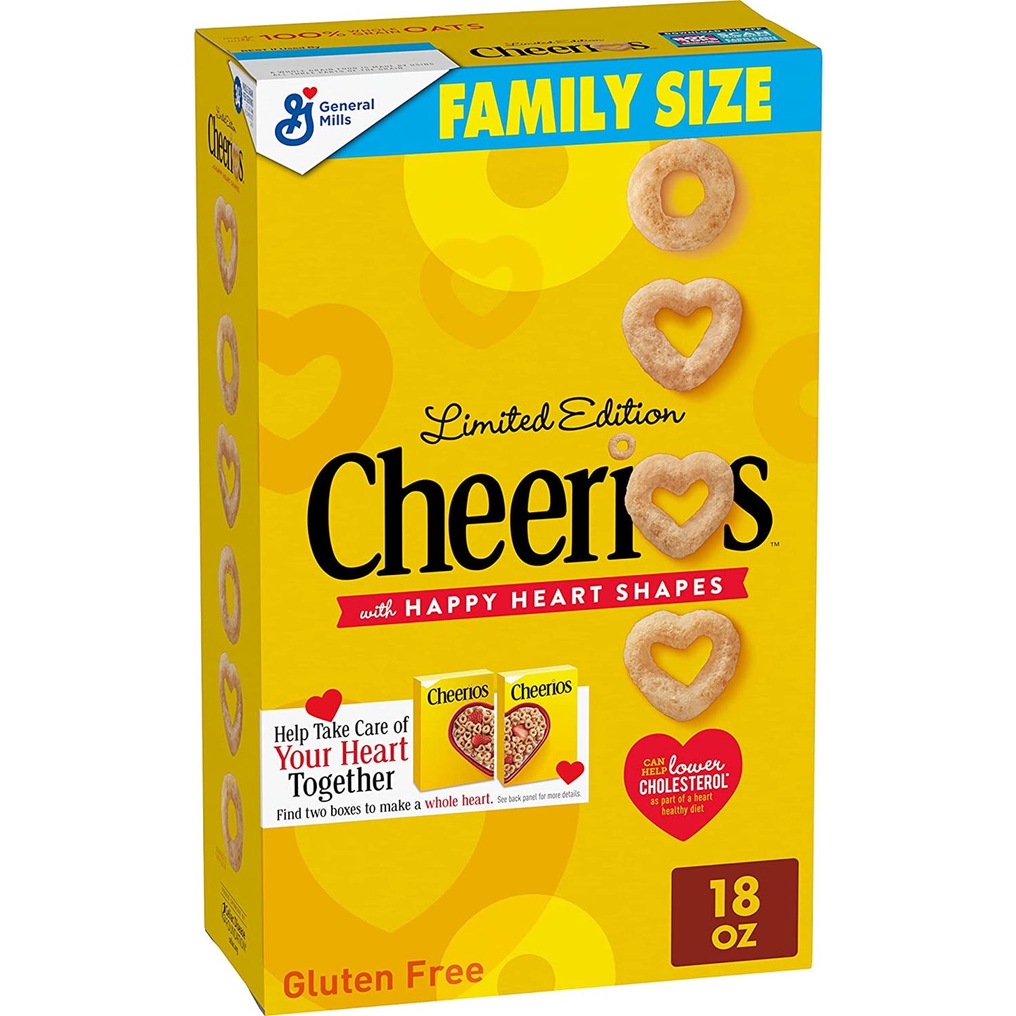 Cheerios Heart Healthy Cereal, Gluten Free Cereal with Whole Grain Oats, Family Size, 18 OZ