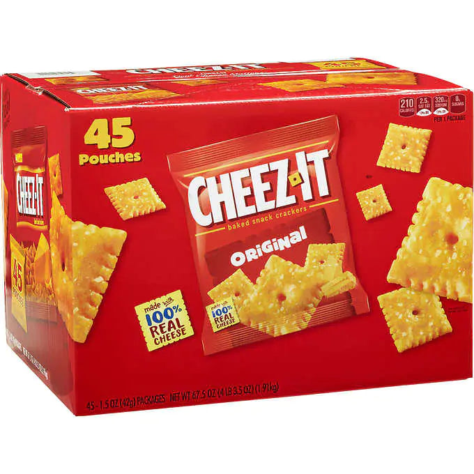 Cheez-It Crackers, Cheddar, 1.5 oz, 45-count