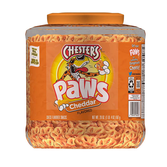 Chester's Paws, Cheddar, 20oz Resealable Barrel