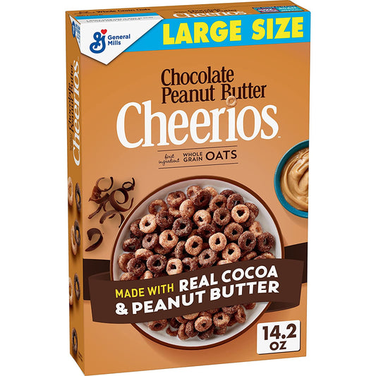 Chocolate Peanut Butter Cheerios Breakfast Cereal, 14.2 oz Box