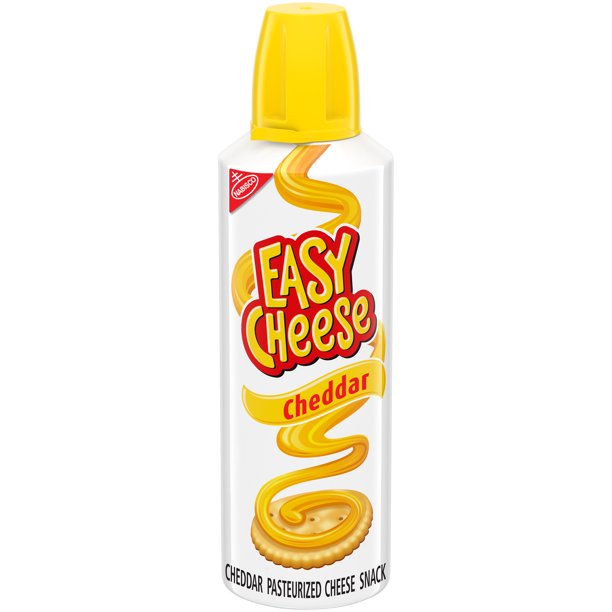 Easy Cheese Cheddar Cheese Snack Spray Can, 8 oz - Rare - USA