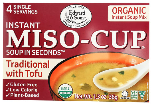 Edward & Sons Organic Traditional Soup with Tofu Miso Cup Instant Soup, 1.3 oz