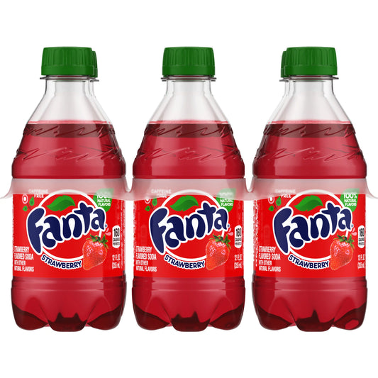 Fanta Strawberry Soda Pop Soft Drink Bottles, 12 fl oz, 6 Pack