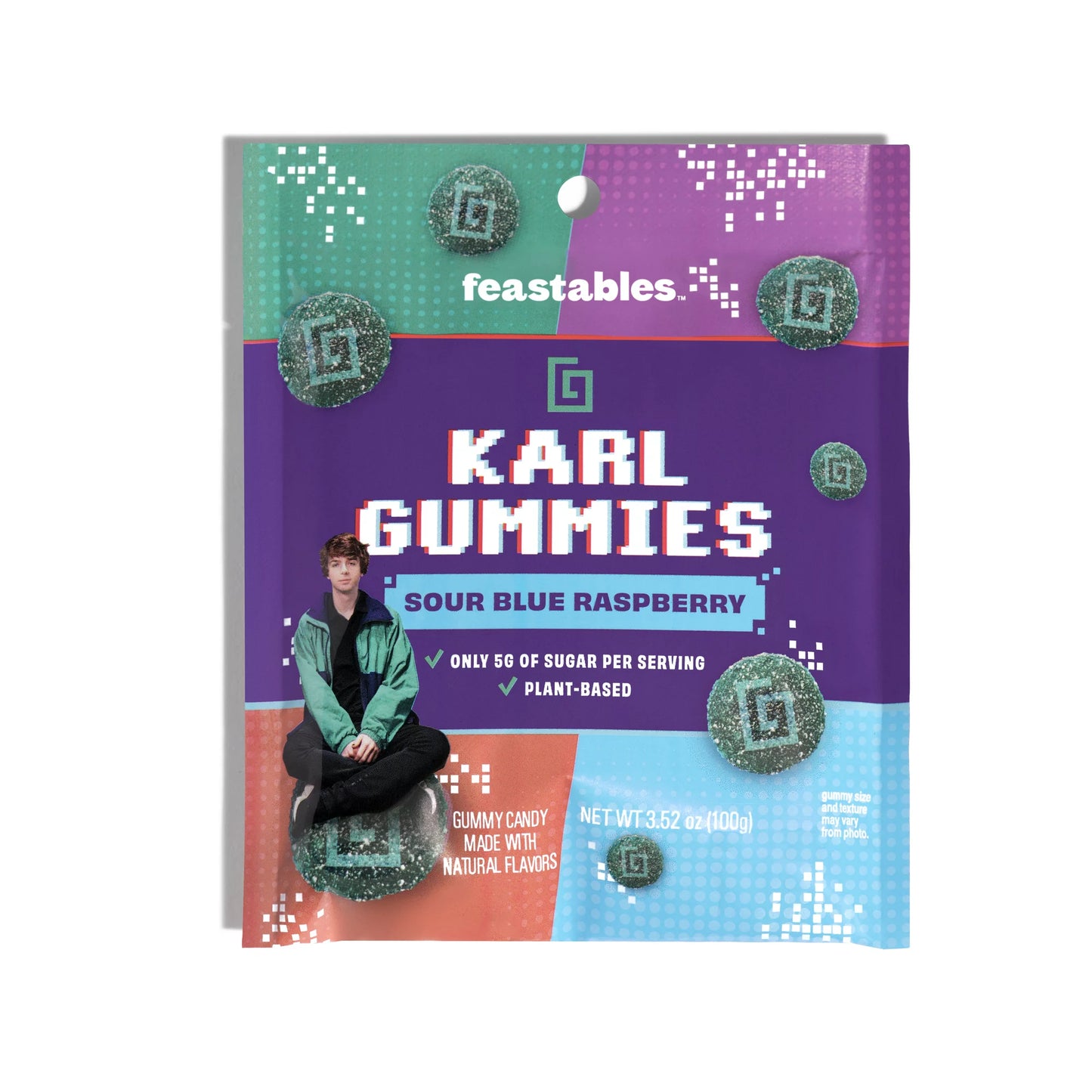 NEW MR BEAST ! Feastables Karl Gummies Candy Sour Blue Raspberry