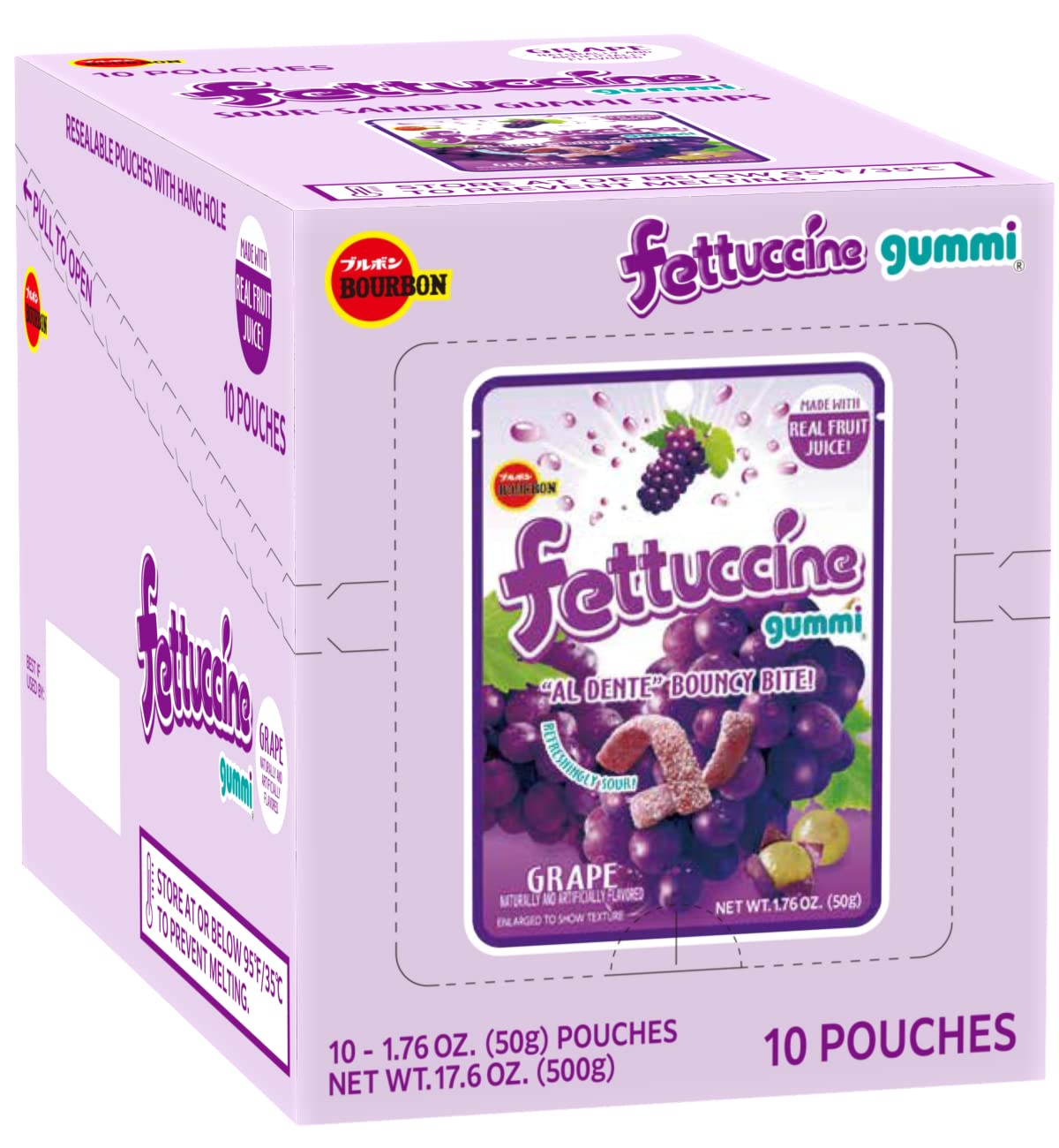 Fettuccine Gummi Grape (10-pack), 10 x 1.76 oz.