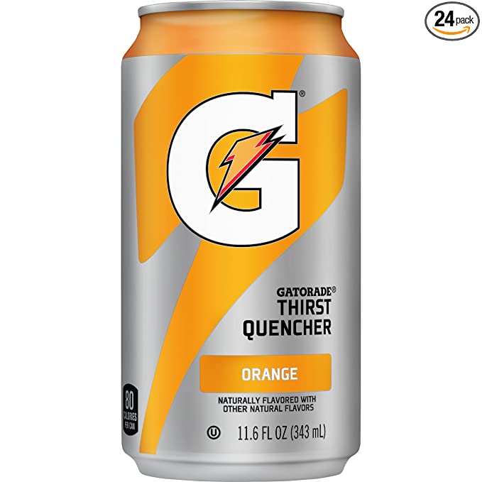 Gatorade Thirst Quencher, 24 Count, 11.6 oz Cans, Orange, 278.4 Fl Oz (Pack of 24)