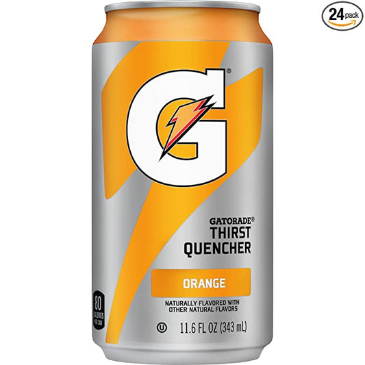 Gatorade Thirst Quencher, 24 Count, 11.6 oz Cans, Orange, 278.4 Fl Oz (Pack of 24)