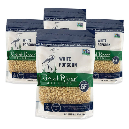 Great River Milling, Whole White Popcorn, Non-Organic, 27 Ounce (Pack of 4)