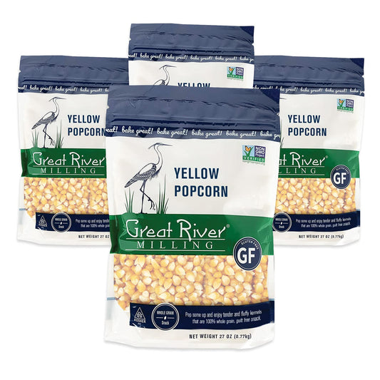 Great River Milling, Yellow Popcorn, Non-Organic, 27 Ounces (Pack of 4)