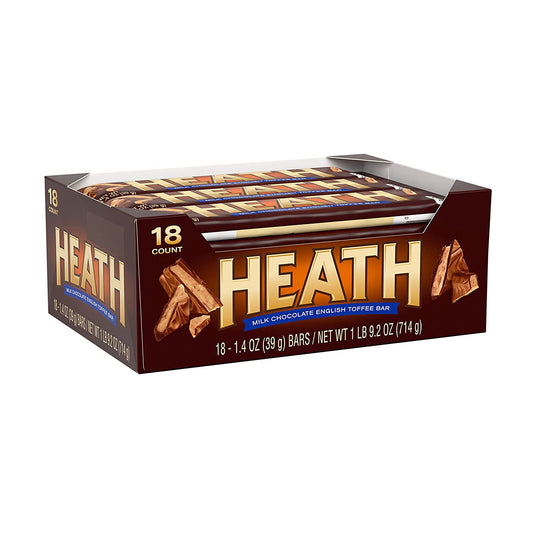 HEATH Milk Chocolate English Toffee Candy, Bulk, 1.4 oz Bars (18 Count)
