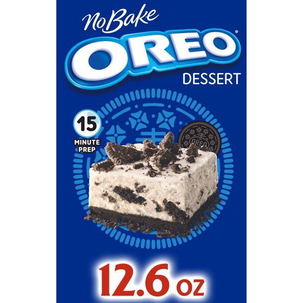 Jell-O No Bake Oreo Dessert Kit with Filling Mix, Crust Mix & Cookie Pieces , 12.6 oz Box