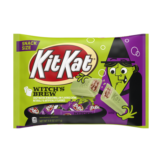 KIT KAT®, Witch's Brew Marshmallow Flavored Creme Snack Size Wafer Candy Bars, Halloween, 9.8 oz, Bag